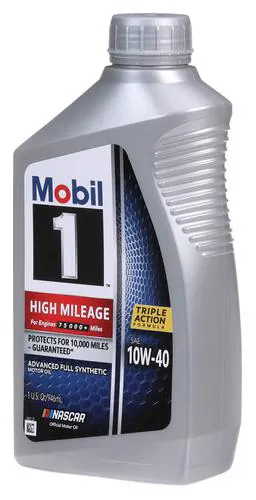 Mobil 1 High Mileage Full Synthetic 10W-40 Motor Oil 1 Quart