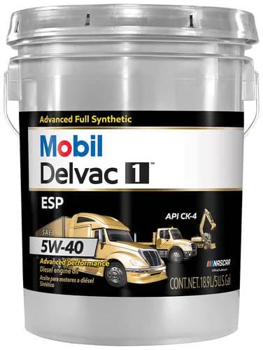 Mobil Delvac 1 ESP Full Synthetic Motor Oil 5W-40 5 Gallon