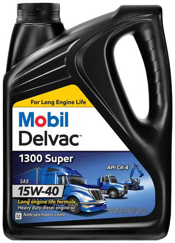 Mobil Delvac 1300 Super Heavy Duty Synthetic Blend Motor Oil 15W-40 1 Gallon