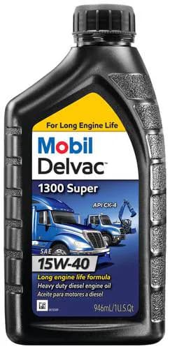 Mobil Delvac 1300 Super Heavy Duty Synthetic Blend Motor Oil 15W-40 1 Quart