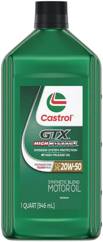 Castrol GTX High Mileage Synthetic Blend 20W-50 Motor Oil 1 Quart